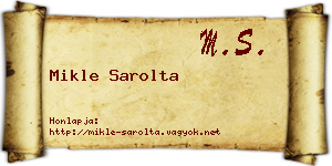 Mikle Sarolta névjegykártya
